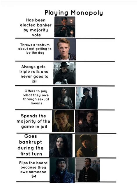 Grishaverse Alignment Chart In 2023 Six Of Crows Six Of Crows