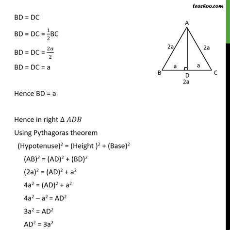 Ex 65 6 Abc Is An Equilateral Triangle Of Side 2a Pythagoras Th