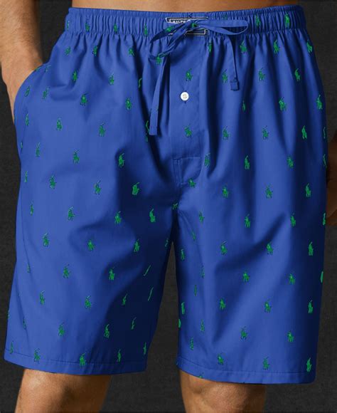 Lyst Polo Ralph Lauren Mens Allover Polo Player Woven Pajama Shorts In Blue For Men