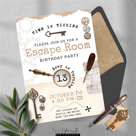 Escape Room Birthday Invitation Mystery Birthday Invitation Etsy