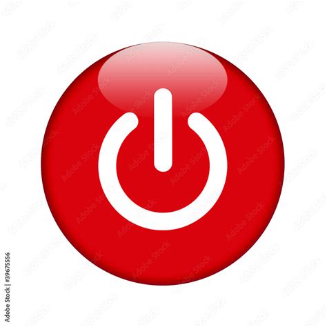 Power Symbol Button rot Stock Illustration | Adobe Stock