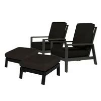 Tierra Outdoor Queens Loungestoel Set Delig Zwart Tuincollectie Nl