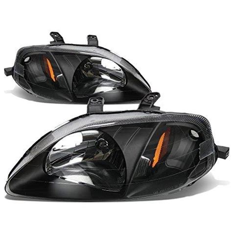 Dna Motoring Hl Oh Hc Bk Am Reemplazo De Faros Delanteros Mbar Negro