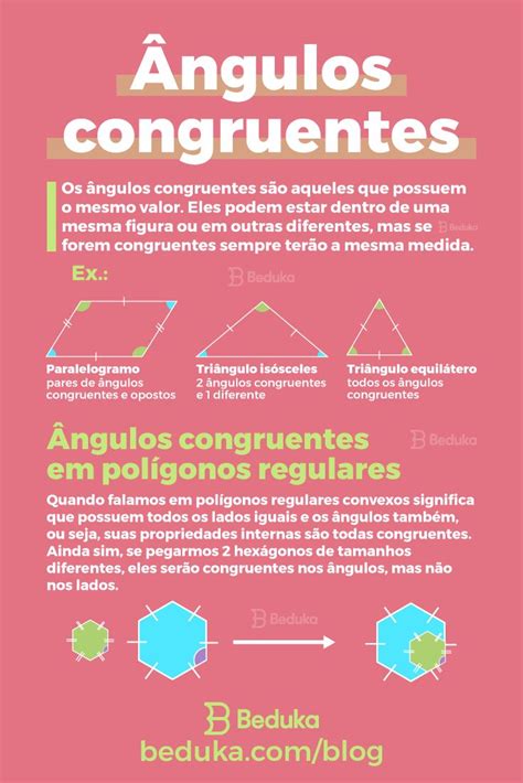 VOCÊ SABE O QUE SÃO ÂNGULOS CONGRUENTES? | Ensino de matemática, Aulas ...