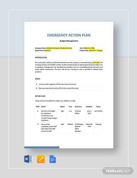 26 Emergency Action Plan Examples To Download