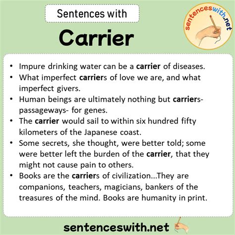 Sentences with Carrier, Sentences about Carrier - SentencesWith.Net