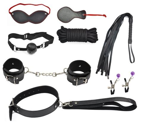 Easy Fashion Bedroom Bondage Toys Kit Black Leather Bedroom Restraint