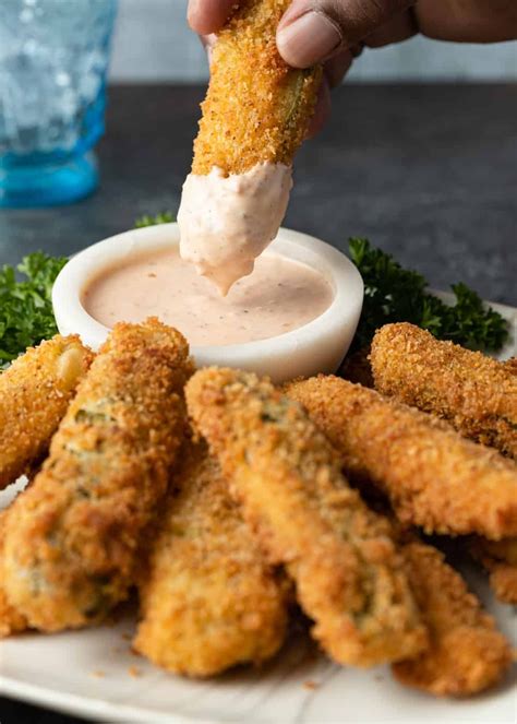 Fried Pickle Spears Are Crispy Tangy And Served With A Homemade