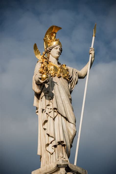 Athena Statue in Front of the Parliament in Vienna Austria Stock Image