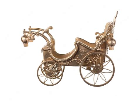 Premium Photo Golden Carriage Isolated On White Background
