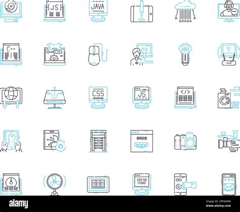 Cyber Security Linear Icons Set Encryption Malware Firewall Hackers