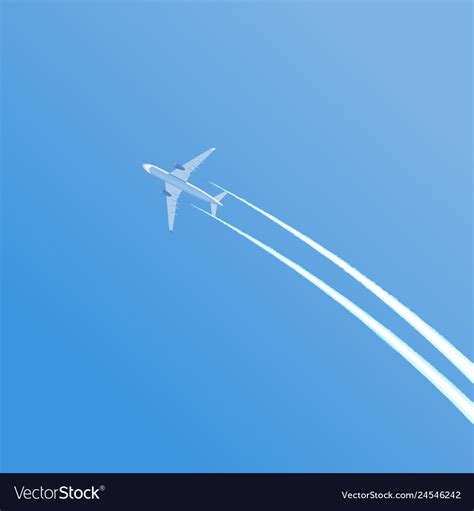 Flight Of The Plane In Sky Royalty Free Vector Image