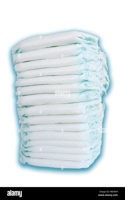 Stack Of Diapers Isolated On White Background Stock Photo Alamy