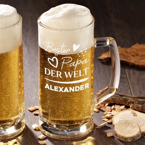 Bierkrug Bierseidel Liter Mit Gravur F R Papa Polar Effekt