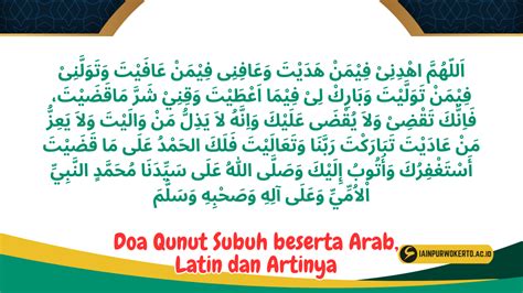 Doa Qunut Subuh Beserta Arab Latin Dan Artinya Birds N Bees