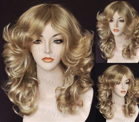 70s Flick Wig Blonde Farrah Fawcett Charlies Angels Fancy Dress