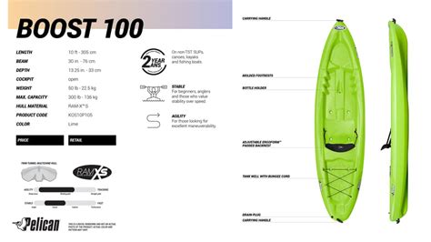 Pelican Boost 100 Sit On 1 Person Kayak Lime 10 Ft Canadian Tire