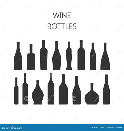 Wine Bottle Types Silhouette Vector Icons Stock Vector Illustration Of Icons Types 128517241