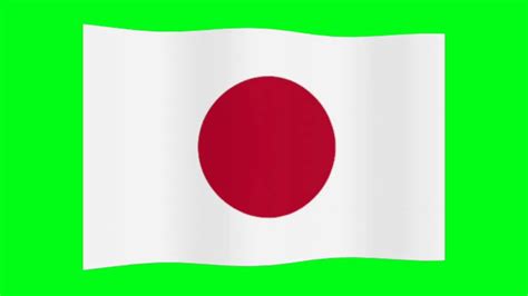 Green Screen Japan Flag Japan Waving Flag Green Screen Japan