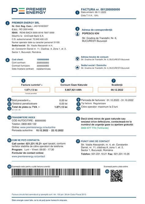 Despre Factura Premier Energy