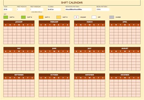 Excel Template Shift Schedule