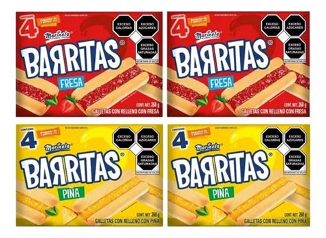 Barritas Marinela Paquete C 4 Cajas Fresa Y Piña Envío gratis