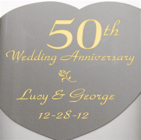 Personalized 50th Anniversary Crystal Heart