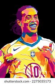 Ronaldinho Wpap Pop Art Style Stock Vector Royalty Free