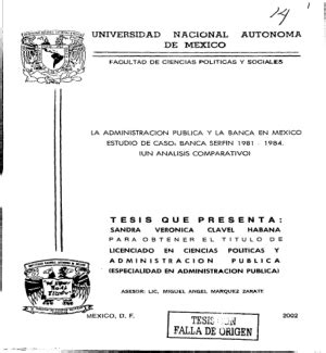 La administración publica y la banca en Mexico estudio de caso Banca