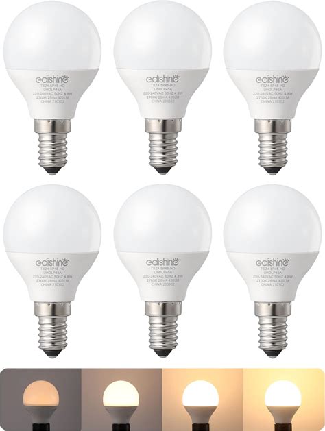 Edishine E Led Bulb Golf Ball P Bulb Dimmable Small Edison Screw