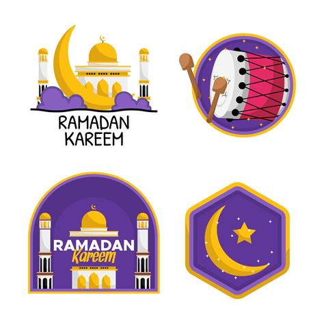 Ramadan Kareem greeting sticker set 2078770 Vector Art at Vecteezy