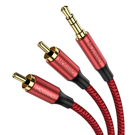 MOSWAG RCA Cable 3 5mm Male To 2RCA Male Stereo Audio Adapter Dual