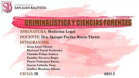 Criminalística Y Ciencias Forenses Ppt