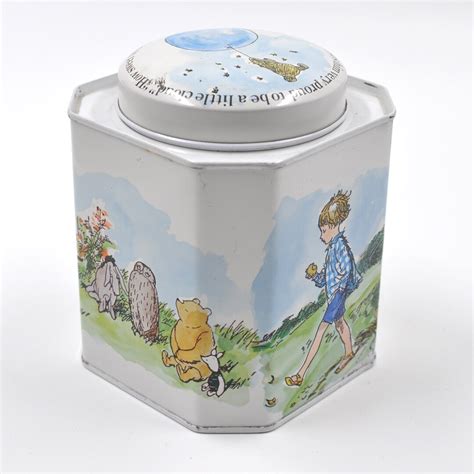 Vintage Winnie The Pooh Tin Tea Canister Classic Disney Balloon Tigger