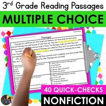 3rd Grade Reading Comprehension Passages Multiple Choice Questions