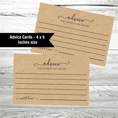 Wedding Advice Cards Printable Wedding Template Well Wishes