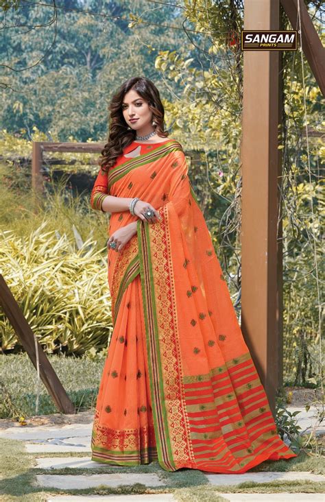 Sangam Prints Padmavati Vol Cotton Handloom Weaving Designer Sarees