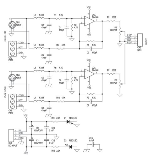 Balanced Audio Pre Amplifier Schematic Electronics