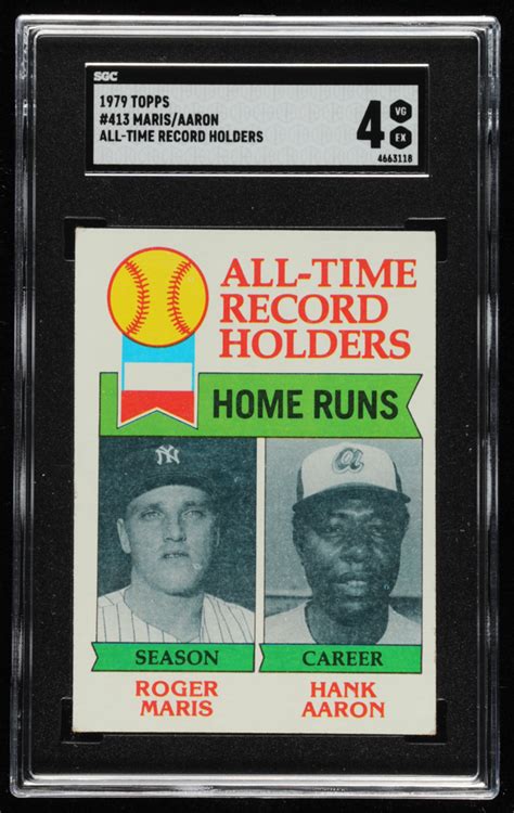 Roger Maris Hank Aaron Topps Atl Sgc Pristine Auction