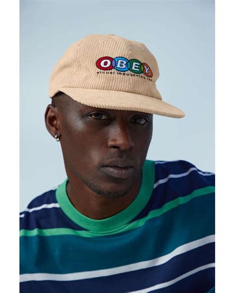 Obey Industries 6 Panel Cord Hat In Natural For Men Lyst