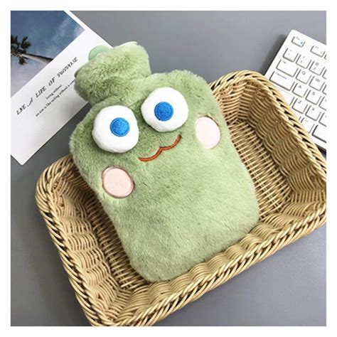 Dlandz Mini Hot Water Bottle 1000ml PVC Heating Bag With Soft Cover For Hand Feet Belly