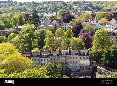 Clifton, Bristol UK - viewed from Cabot Tower in Brandon Hill Park ...