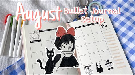 August Bullet Journal Setup Plan With Me Studio Ghibli Theme Youtube