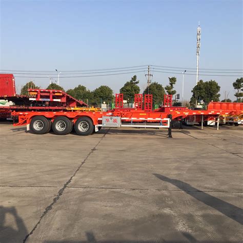 Cimc Huajun Ft Three Axles Chassis Container Skeleton Semitrailer