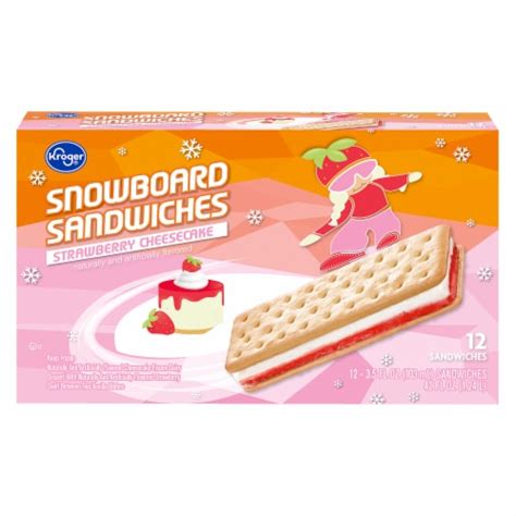 Kroger® Strawberry Cheesecake Ice Cream Snowboard Sandwiches 12 Ct Ralphs