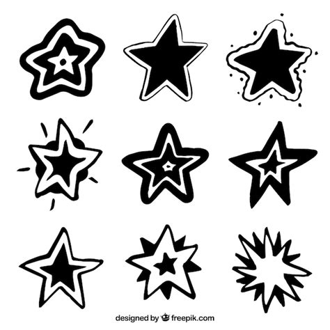 Pack De Estrellas Negras Vector Gratis