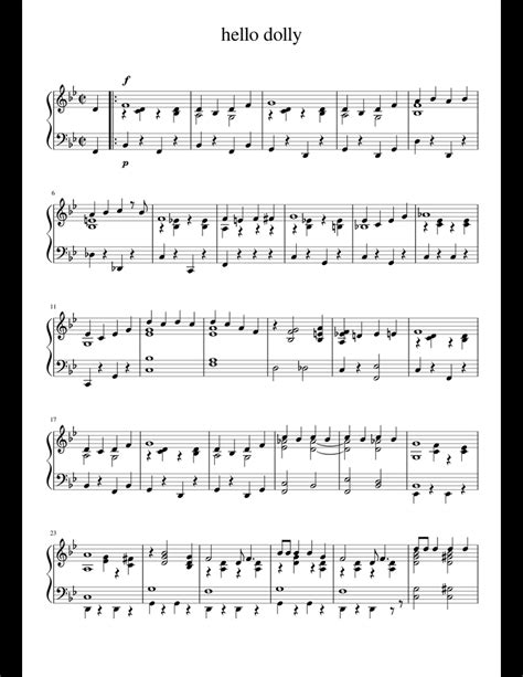 Hello Dolly Sheet Music For Piano Download Free In Pdf Or Midi