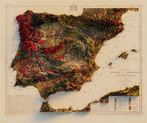 Mapa Geol Gico De Espa A Y Portugal Por El Ingeniero De Minas D