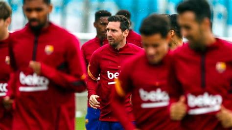 Messi volvió a entrenarse con el resto del plantel en Barcelona TyC