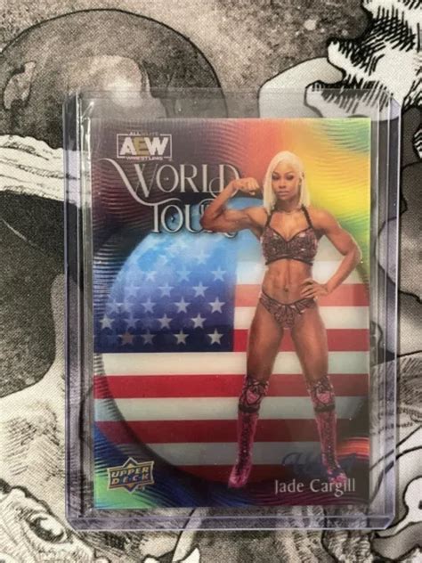 2023 UD AEW Jade Cargill World Tour USA 3D Holo Lenticular Wrestling WT